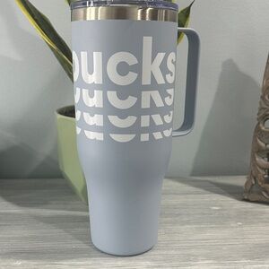 Starbucks Blue Insulated Travel Mug new! never used! With straw! 40oz